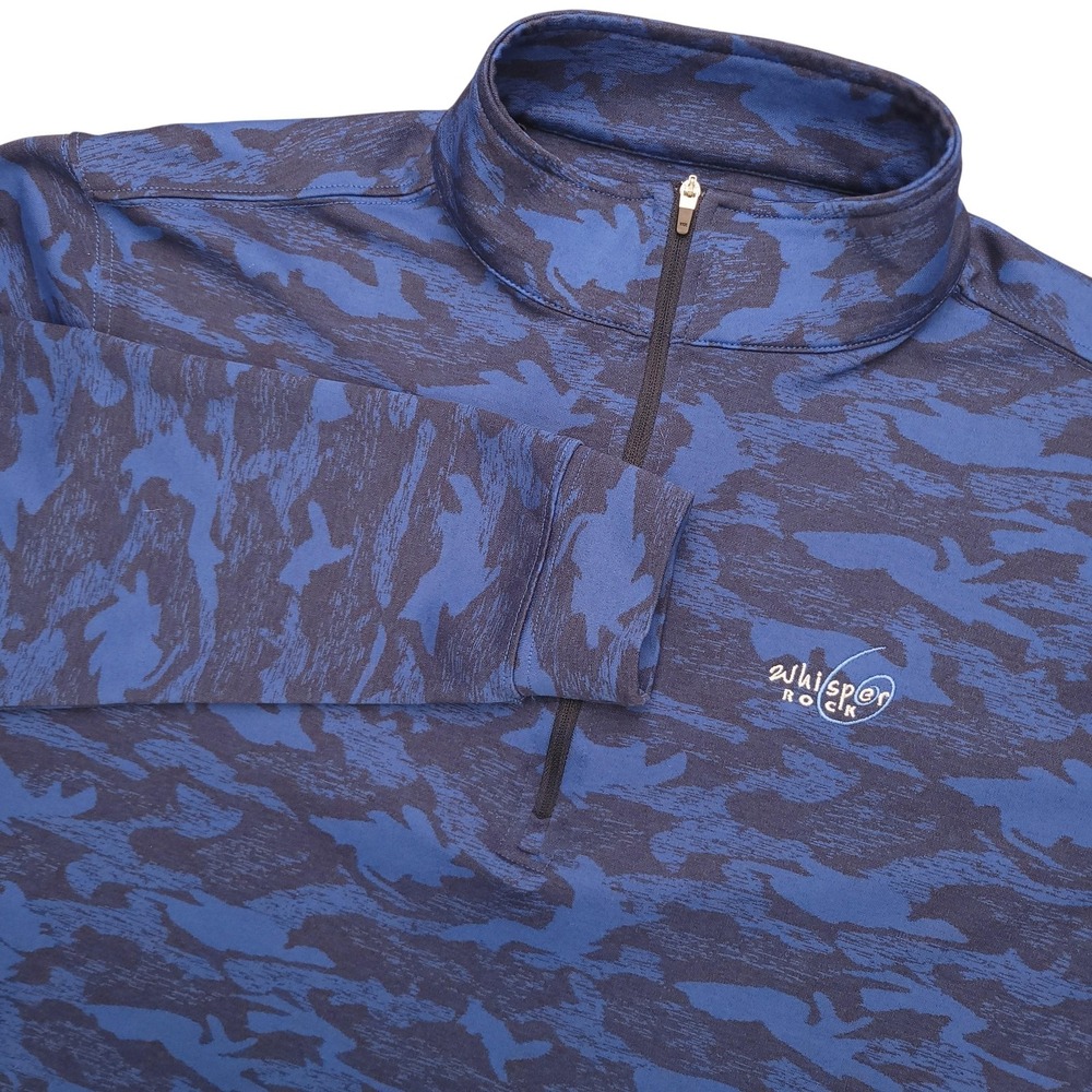 Straight Down Whisper Rock Pullover Womens Medium Blue 1/4 Zip Long Sleeve Golf